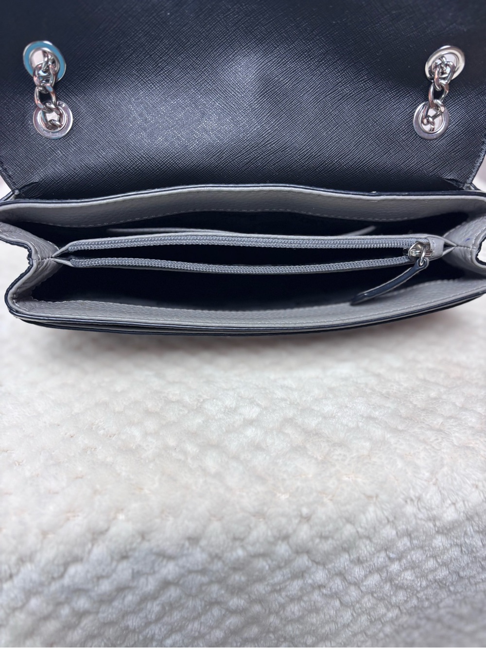 Michael Kors Black & Gray Pebbled Leather Crossbody or Shoulder Bag - Picture 15 of 16